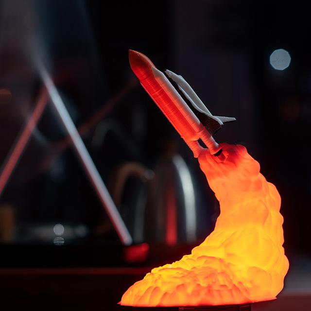 2019 New Dropship 3D Print Space Shuttle Lamp NIght Light For Space Fans Moon Lamp Rocket Lamp As Room Decoration